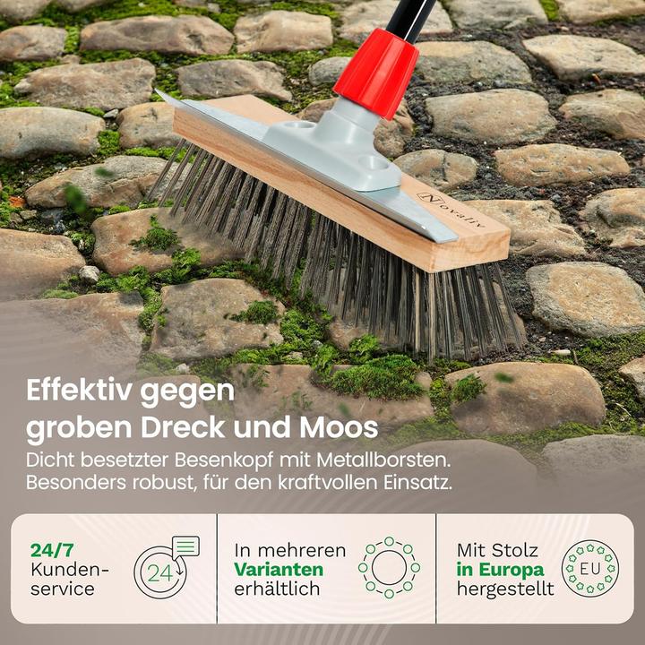 Produktbild Novaliv Robuster Drahtbesen Moos - Effiziente Moosentfernung, Drahtbürste, 6-Reihen Metallborsten, f (1 Stk.)