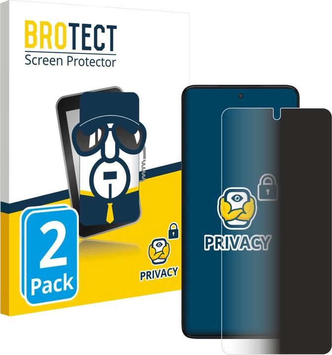 Productafbeelding BROTECT Anti-spionnetje privacyfolie Beschermfolie tegen blauw licht (2 Stuk, Motorola Edge 30)