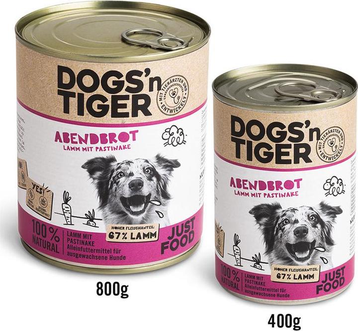 Image du produit Dogs'n Tiger Nourriture humide Pain du soir 400g (Adulte, 1 pcs, 400 g)
