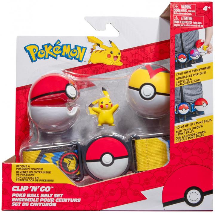 Actual product image Jazwares Pokémon Clip'n'Go Poké Ball Belt Set Poké Ball, Level Ball & Pikachu