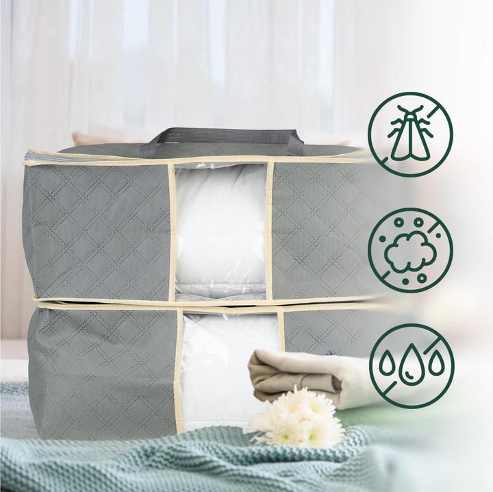Image du produit Relaxdays 2x Bettdecken-Aufbewahrungstasche (60 x 44 x 25 cm)
