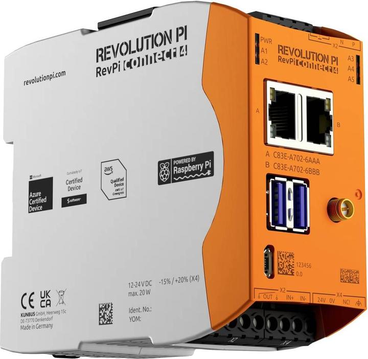 Actual product image Kunbus Revolution Pi by PR100395 RevPi Connect 4 32 GB 8 GB PLC expansion module