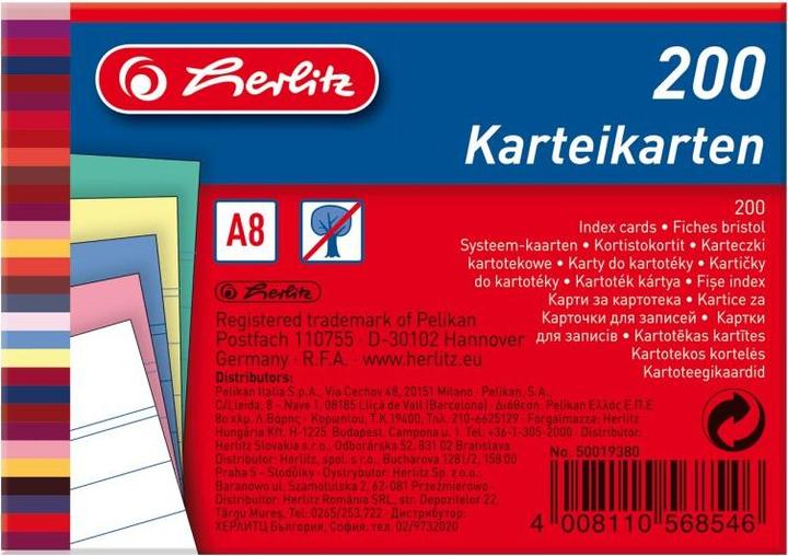 Image du produit Herlitz Fiches (A8, 175 g/m², 200 x)