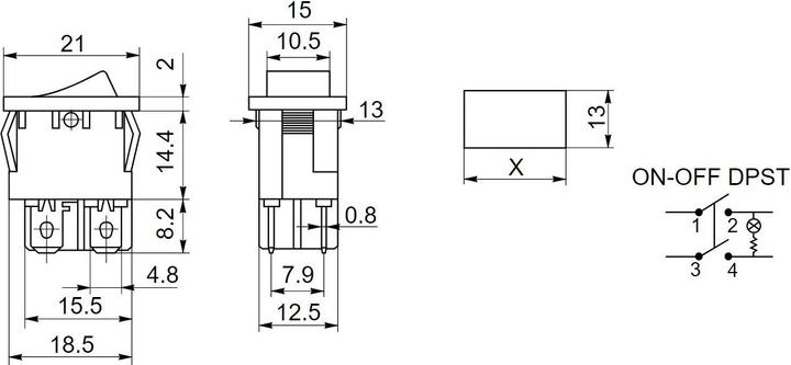 Actual product image Purecrea KCD1 Kippschalter