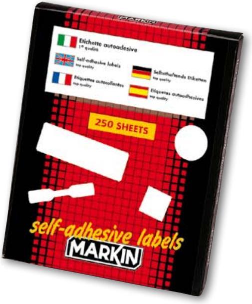 Immagine prodotto Markin Etichetta adesiva A/406 Rosso Neon 100fg A4 47,5x25,5mm (44et/fg)