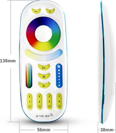 Produktbild Milight Funk Fernbedienung RGB+KW/WW 4-Zonen