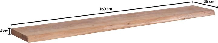 Actual product image FineBuy Wall shelf FB31358 Acacia solid wood 160 cm Brown (160 x 26 x 4 cm)
