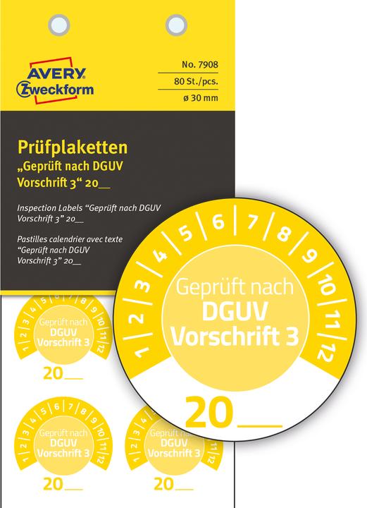 Produktbild Avery Prüfplaketten
