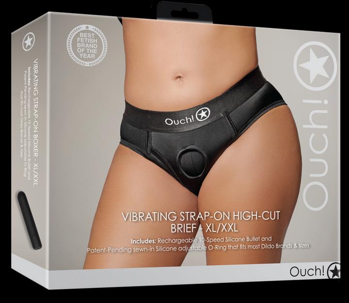 Produktbild Ouch! Vibrating Strap-on High-cut Brief - XL/XXL