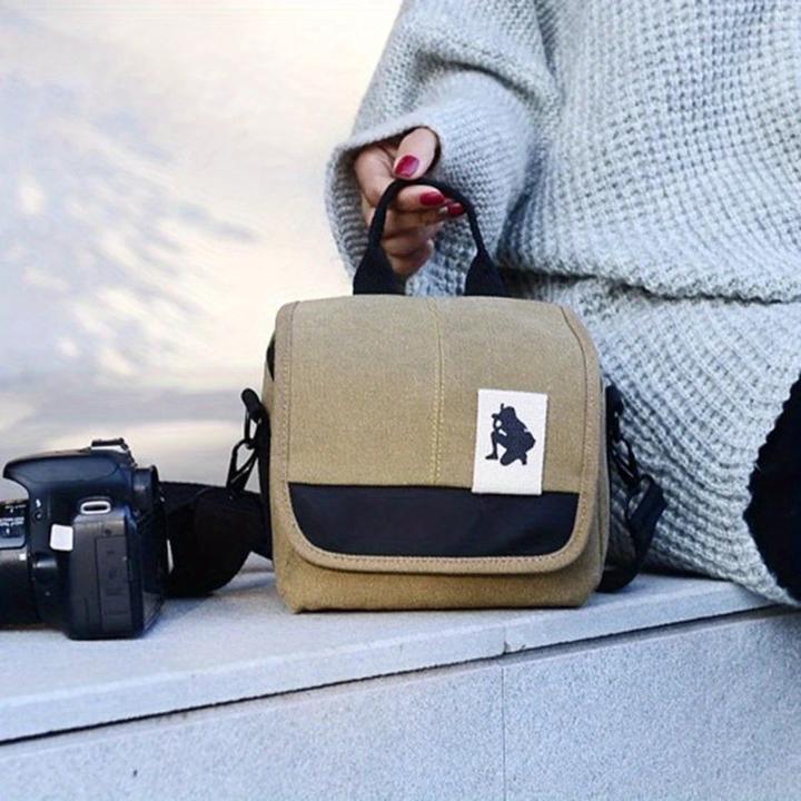 Actual product image Only-Bags.Store Practical crossbody SLR DSLR camera bag canvas shoulder bag with zip fastener (Camera shoulder bag)