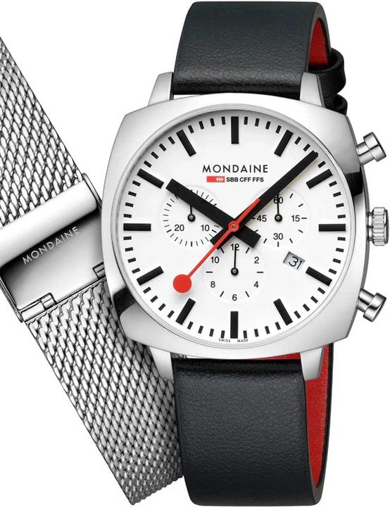Actual product image Mondaine Grand Cushion (Chronograph, 41 mm)