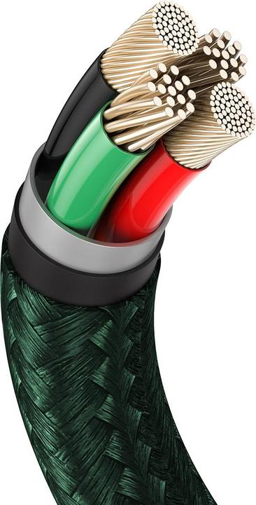 Actual product image Baseus USB cable for Lightning Cafule, 2.4A, 2m (green) (2 m, USB 2.0)