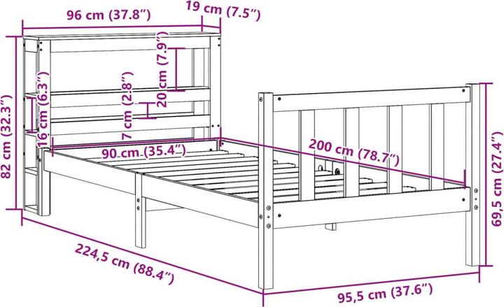 Actual product image VidaXL Lark (120 x 200 cm)