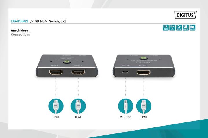 Produktbild Digitus 8K HDMI Switch, 2x1