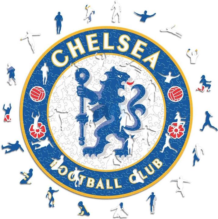 Actual product image Iconic Chelsea FC - Logo - Wooden Puzzle Size M (270 pieces) (270 pieces)