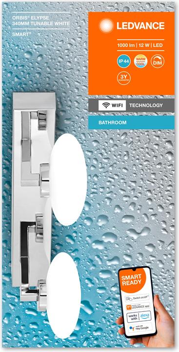 Immagine prodotto Ledvance Smart+ parete Orbis Elypse IP44 TW 34 cm Chrome 2x5W 1000Lum (1000 lm)