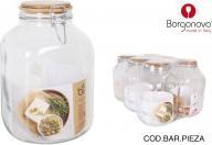 Borgonovo Primizie 4250ccm luftdichtes Glas mit Bambusdeckel (4.25 l)