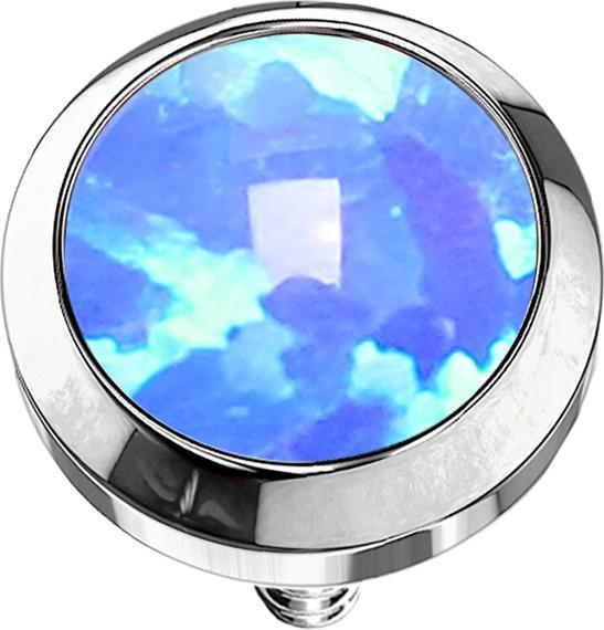 Produktbild Star Piercing Dermal Anchor silber mit Opal hellblau (Titan G23, ohne Messing)