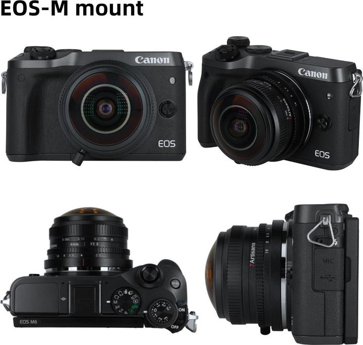 Produktbild 7artisans Festbrennweite 4mm F/2.8 Fisheye – Canon EF-M (Canon EF-M, APS-C / DX)