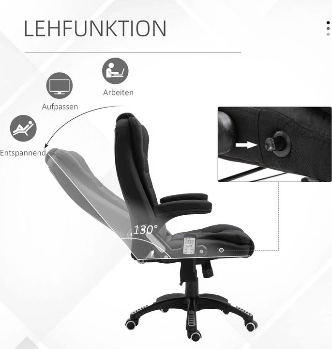 Produktbild Vinsetto Bürostuhl mit Massage- und Wärmefunktion