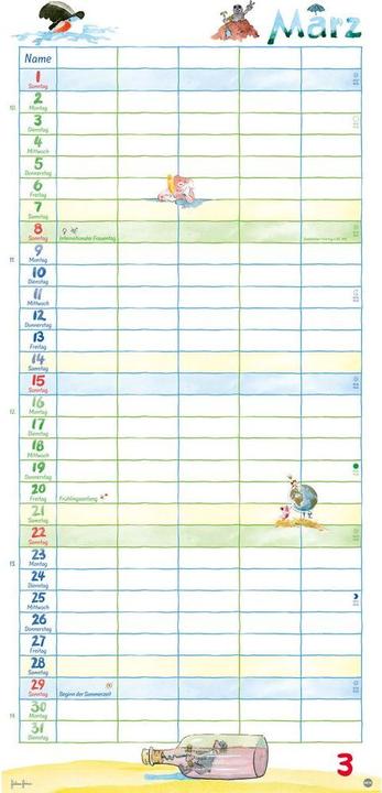 Actual product image Heye Familienplaner (21 x 45 cm, Hardcover, German)