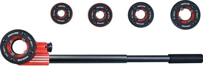 Proline Pro-Line Rinkinys Rohrgewindeschneider Ratsche 1/2" 3/4" 1" 5/4" (67206)