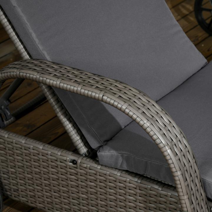 Image du produit Outsunny Bains de soleil en rotin avec table (200 cm)