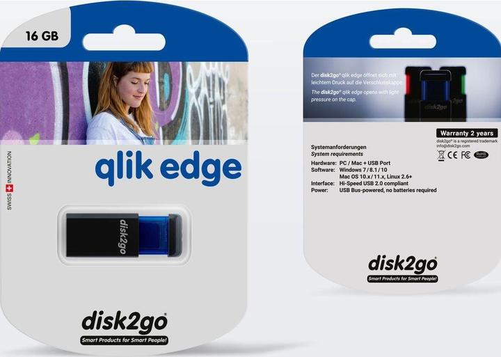 Produktbild Disk2go Qlik edge (16 GB, USB-A)