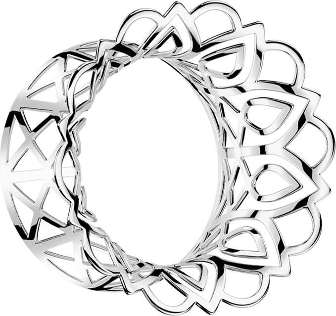 Produktbild Star Piercing Flared Tunnel silber Tropfen mit filigraner Lotusblume (Messing)