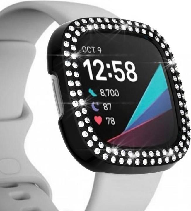 Actual product image Cover-Discount Fitbit Versa 3 / Sense - Glitter Rhinestone Protection Case black
