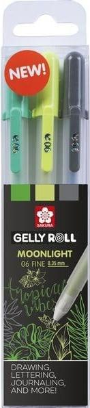 Produktbild Sakura Gel-Tintenroller Gelly Roll Moonlight 06 "Botanical" (Blau, Grün, Schwarz, 3 x)