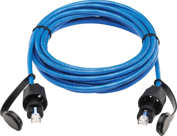 Actual product image Eaton Industrial Cat6 UTP Ethernet Cable RJ45m/M 100W PoE CMR-LP IP68 Blue 16 ft. 4.88m (U/UTP, CAT6, 4.88 m)