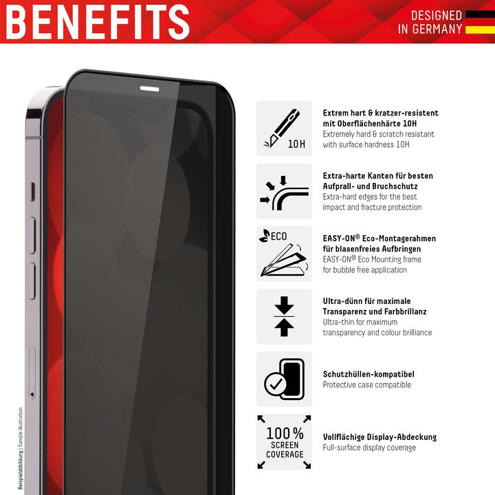 Produktbild Displex Real Glass, Privacy Full Cover Panzerglas (1 Stück, Apple iPhone 11 Pro, Apple iPhone XS, Apple iPhone X)