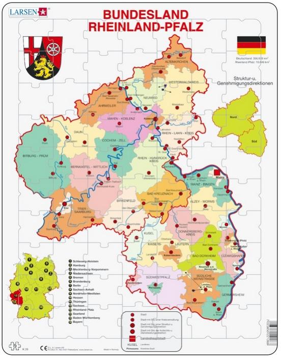 Produktbild Larsen Puzzle - Rheinland-Pfalz (politisch) (70 Teile)