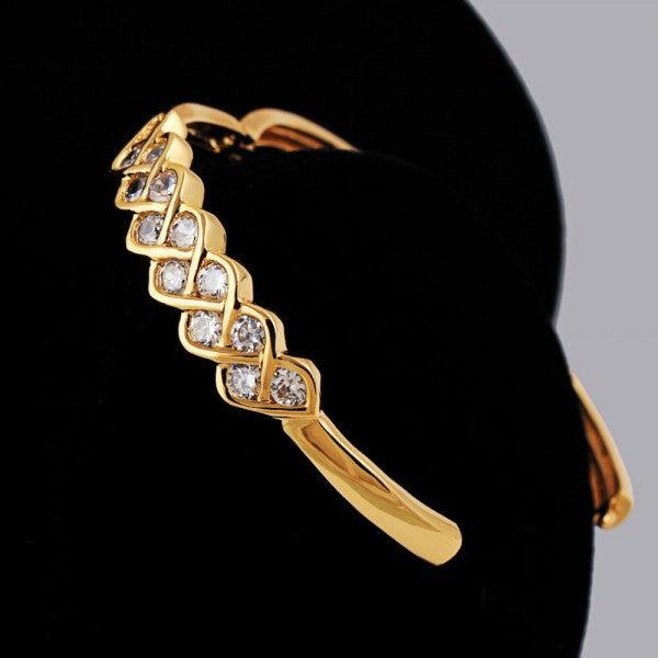 Produktbild Hermex LUXUS Gold veredelt Armreifen Armband Charms Zirkonia - Gold (5.50 cm, Kupfer-Nickellegierung)
