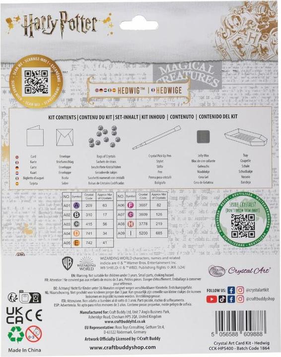 Immagine prodotto Craft Buddy Hogwarts & Edvige, biglietto d'arte in cristallo 18x18 cm