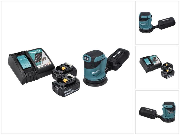 Produktbild Makita DBO 180 RM Akku Exzenterschleifer 18 V 125 mm + 2x Akku 4,0 Ah + Ladegerät (Exzenterschleifer)