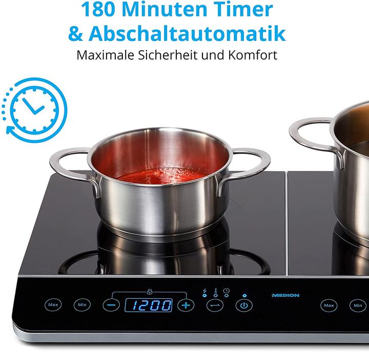 Image du produit Medion Plaque de cuisson double à induction MD 15324, 3500W