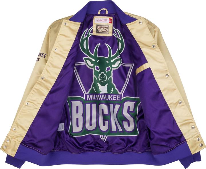 Produktbild Mitchell & Ness M&N Lightweight Satin Jacke - Milwaukee Bucks gold - L (L)