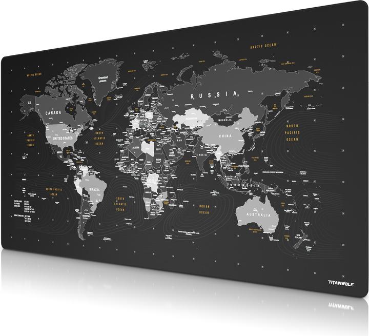 Produktbild Titanwolf Gaming Mauspad, XXXL Speed Gaming Mausmatte, Mousepad Extragrosse Fläche von 1600 x 800mm, Weltkarte (XXL)