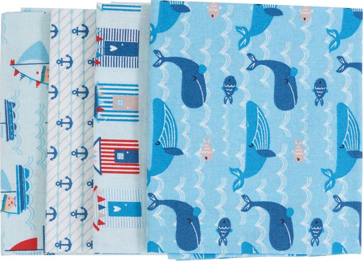 Produktbild Stafil Stoffpaket Patchy "Maritim", 4er Set, 4 Designs à 45 x 55 cm