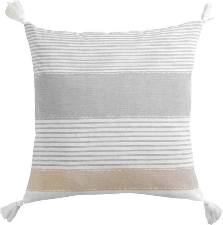 Produktbild Casativo Deko Kissen mit Streifen und Bommeln (60 x 60 cm)