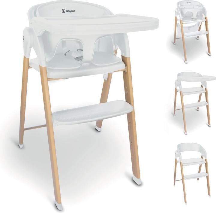 BabyGo High chair Levels white wood optic (Highchair)
