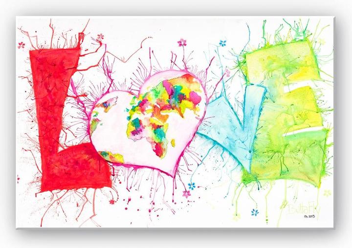 Actual product image Trenddeko Buttafly - Love (100 x 70 cm)