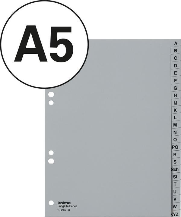 Immagine prodotto Kolma Registro A5 alto superforte A-Z 24 pezzi grigio