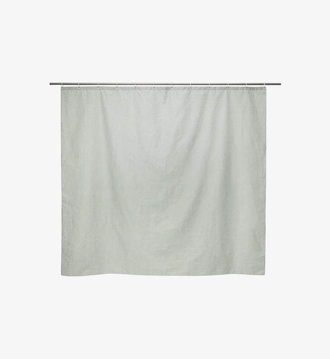 Produktbild ZigZagZurich Duschvorhang Leinen mint (200 x 180 cm)
