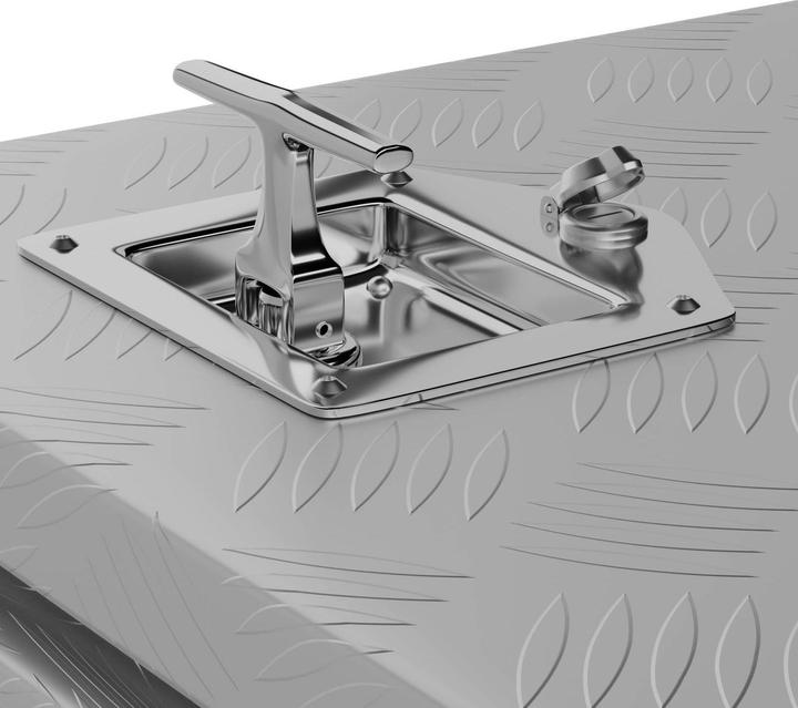 Actual product image MSW Alubox Riffelblech Alukiste Truckbox Werkzeugbox Transportkiste Deichselbox 119L