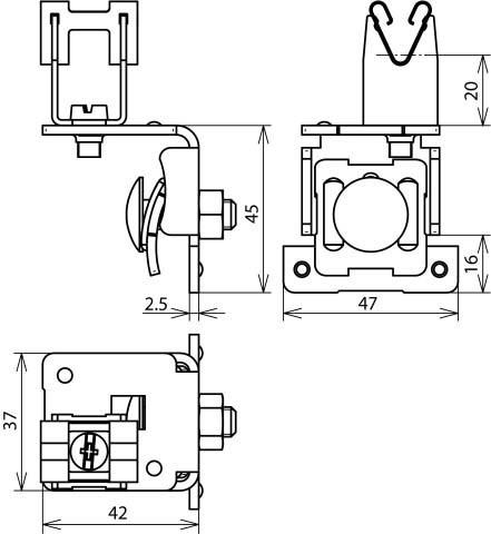 Image du produit Dehn Support de câble de toiture NIRO p. Toitures en tôle 223031