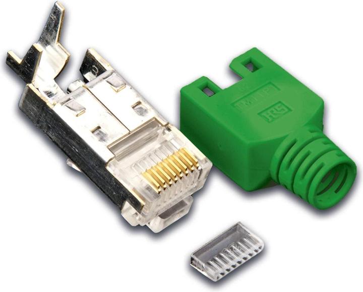 Wirewin Plug RJ45 Hirose TM11 50 pieces, Green (Network cable plug)