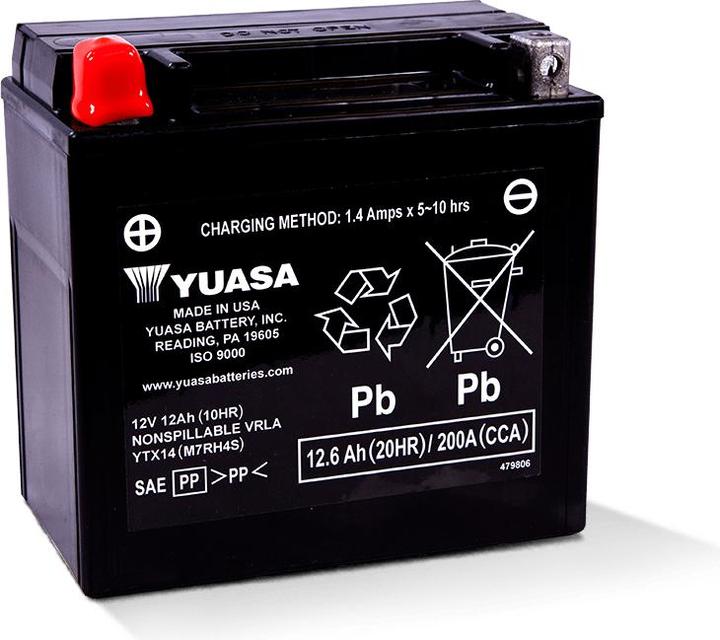 Actual product image Yuasa YTX14 (12 V, 12 Ah, 200 A)